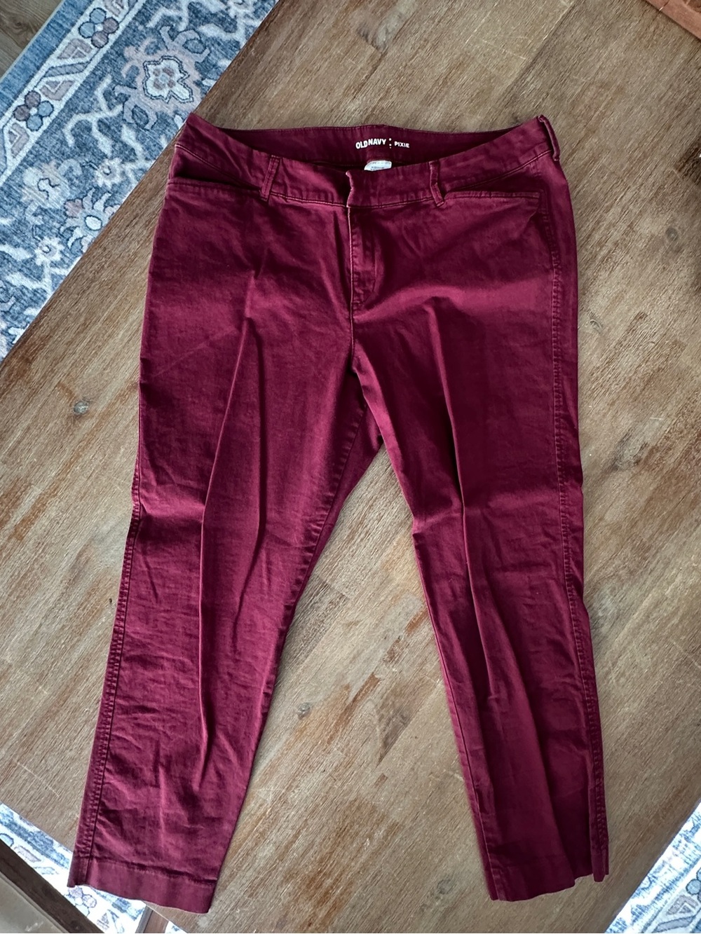 Old Navy Pixie Ankle Pants Women’s 14 Regular Burgundy Wine Stretch